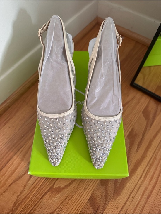 Sam Edelman Shoes - Sam Edelman Bianka slingback pumps Modern Ivory Mesh Glitz